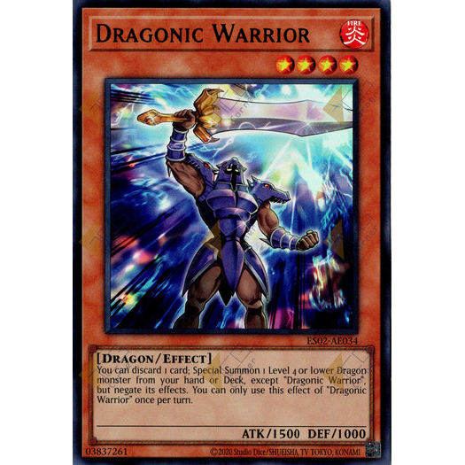 [ Bài Yugioh Chính Hãng ] ES02-AE034 Dragonic Warrior - Ultra Rare