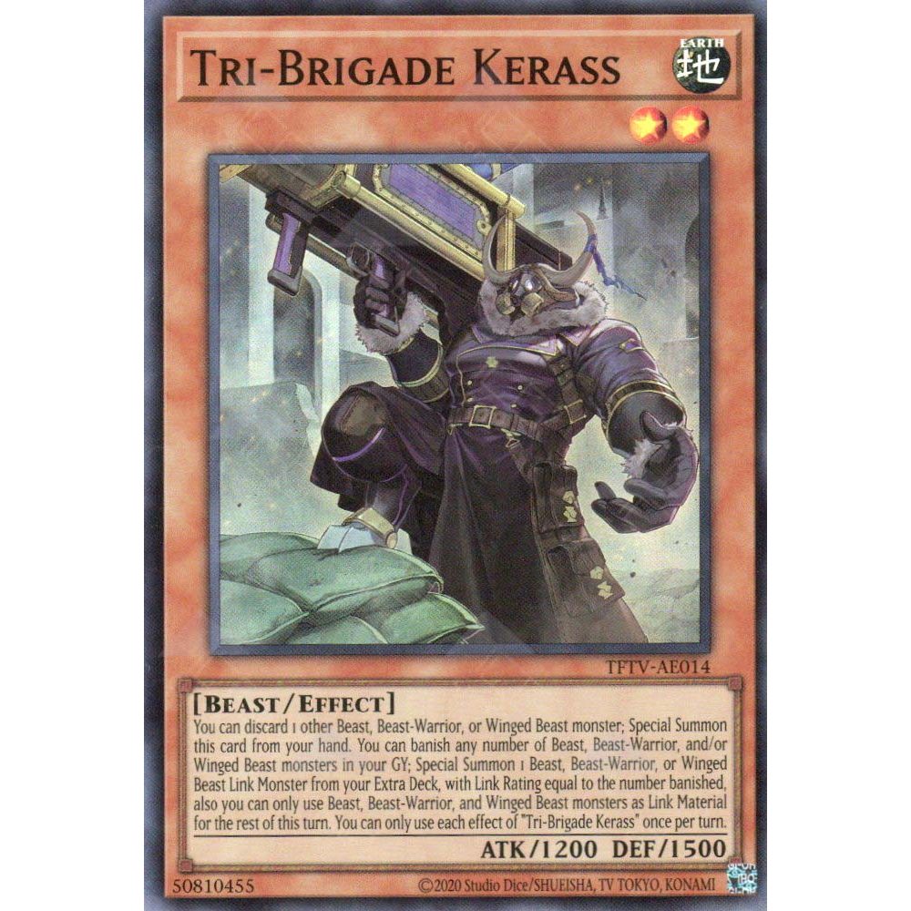 [ Bài Yugioh Chính Hãng ] TFTV-AE014 Tri-Brigade Kerass - Super Rare