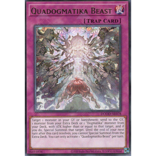[ Bài Yugioh Chính Hãng ] DOOD-AE078 Quadogmatika Beast - Rare