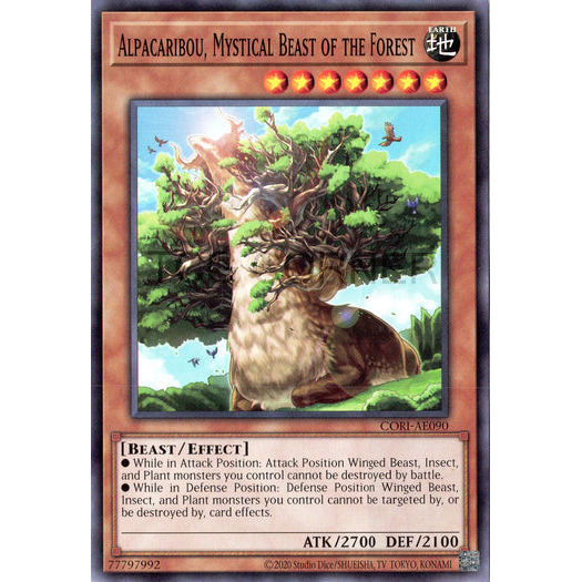 [ Bài Yugioh Chính Hãng ] CORI-AE090 Alpacaribou, Mystical Beast of the Forest - Common