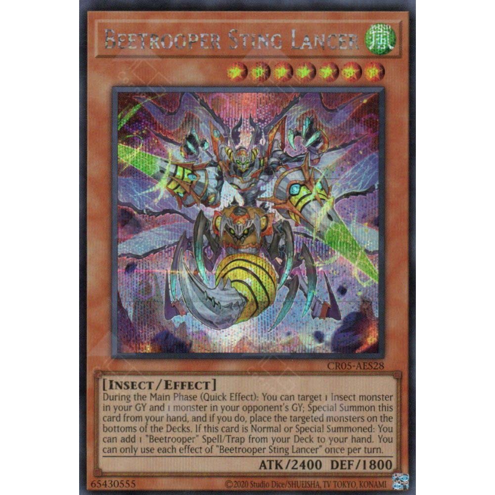 [ Bài Yugioh Chính Hãng ] CR05-AES28 Beetrooper Sting Lancer (SER)