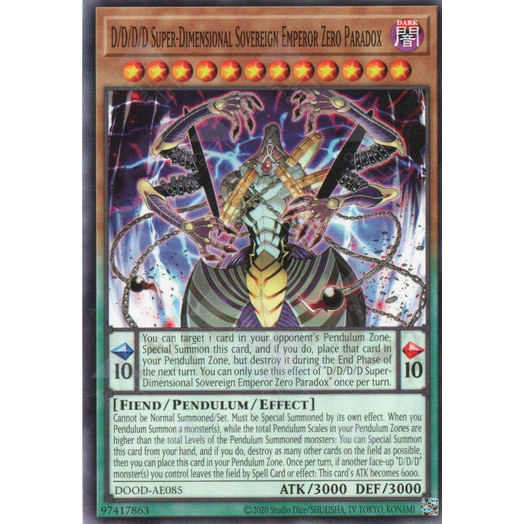 [ Bài Yugioh Chính Hãng ] DOOD-AE085 D/D/D/D Super-Dimensional Sovereign Emperor Zero Paradox - Common