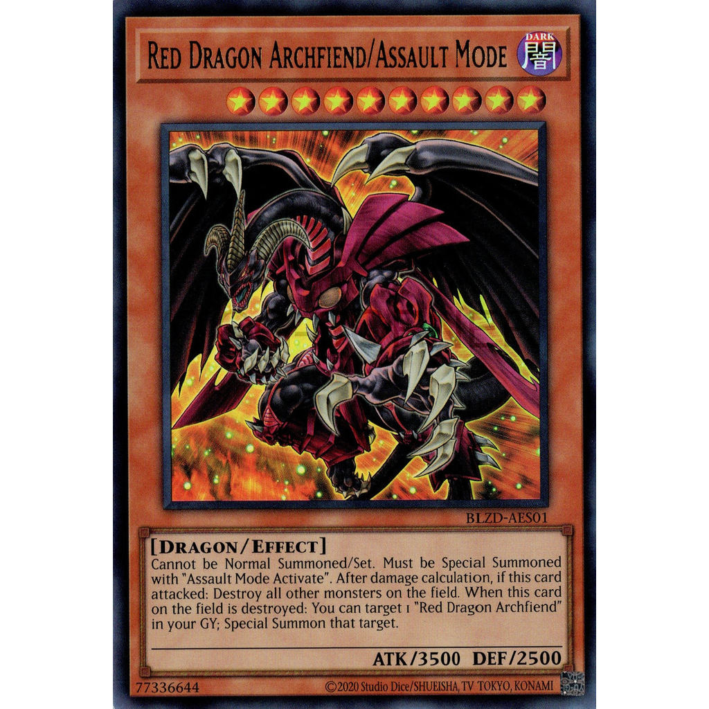 [ Bài Yugioh Chính Hãng ] BLZD-AES01 Red Dragon Archfiend/Assault Mode (UR)
