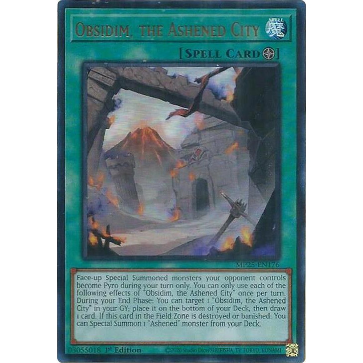 [ Bài Yugioh Chính Hãng ] Obsidim, the Ashened City - MP25-EN176 - Ultra Rare 1st Edition