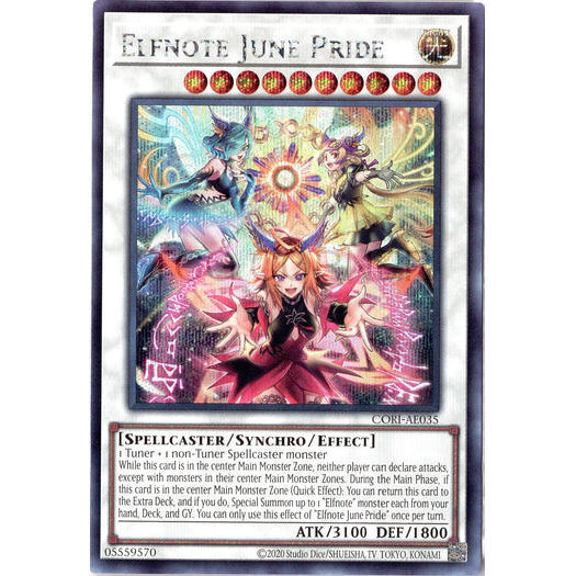 [ Bài Yugioh Chính Hãng ] CORI-AE035 Elfnote June Pride - Secret Rare
