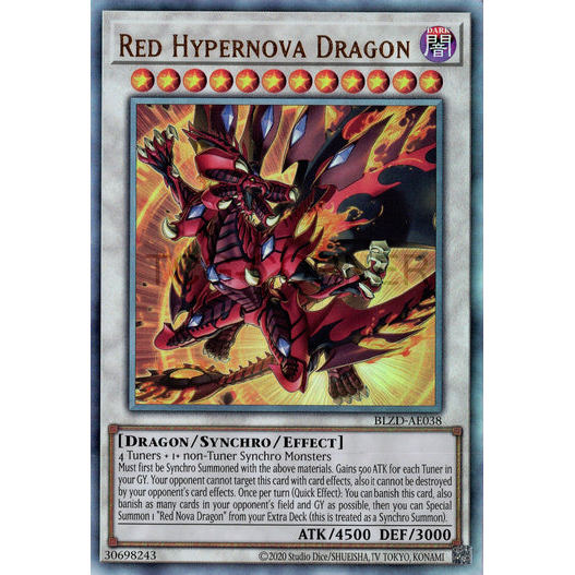 [ Bài Yugioh Chính Hãng ] BLZD-AE038 Red Hypernova Dragon - Ultimate Rare