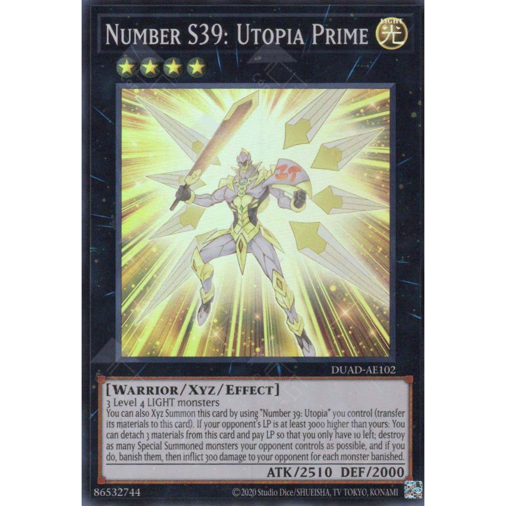 [ Bài Yugioh Chính Hãng ] DUAD-AE102 Number S39: Utopia Prime - Super Rare