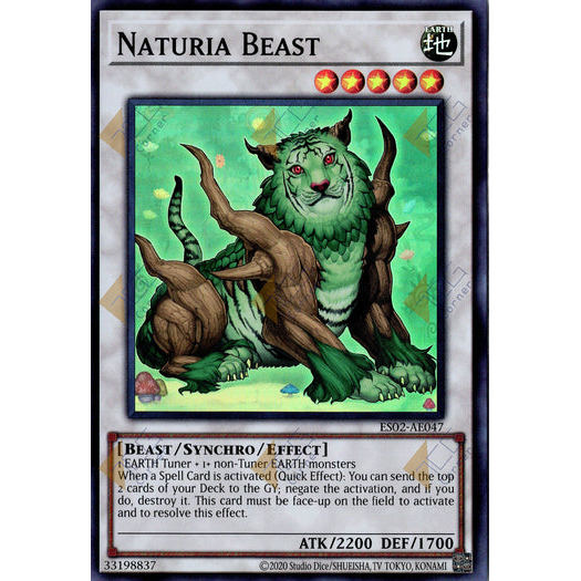 [ Bài Yugioh Chính Hãng ] ES02-AE047 Naturia Beast - Super Rare
