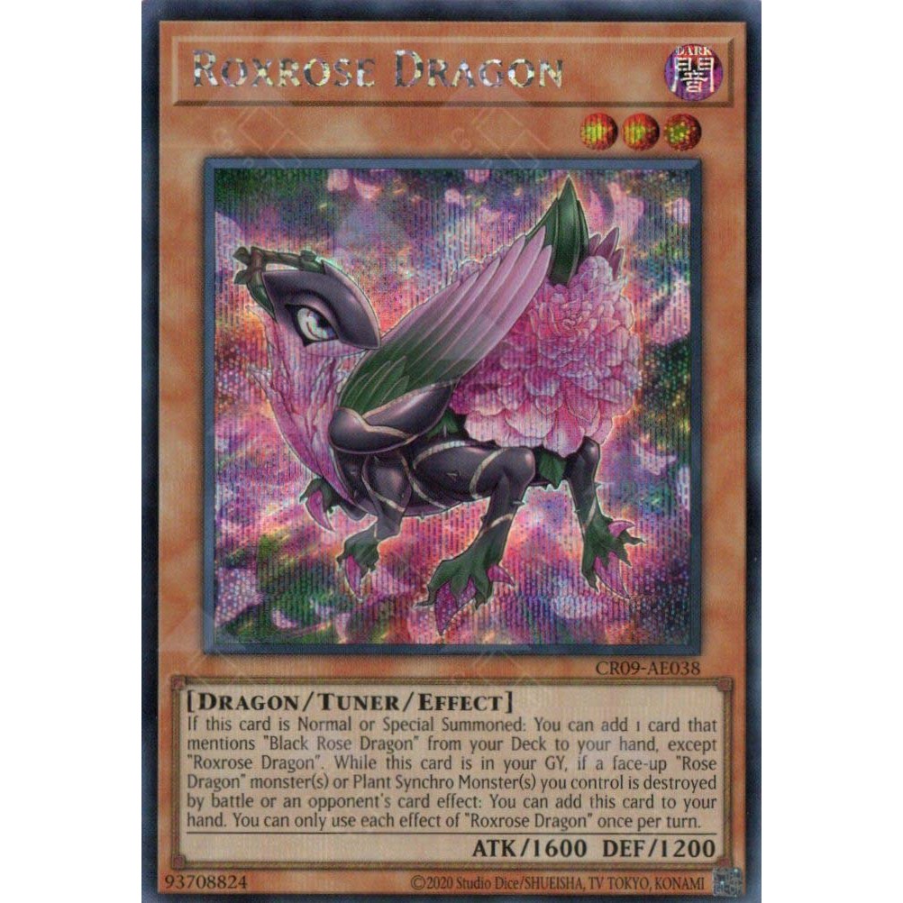 [ Bài Yugioh Chính Hãng ] CR09-AE038 Roxrose Dragon (SER)