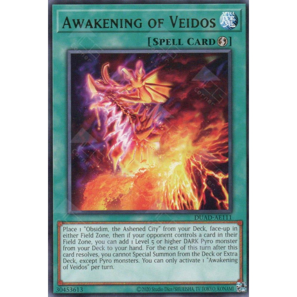 [ Bài Yugioh Chính Hãng ] DUAD-AE111 Awakening of Veidos - Rare