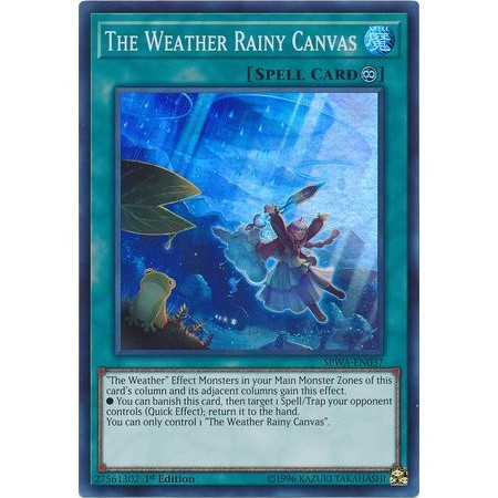 [ Bài Yugioh Chính Hãng ] The Weather Rainy Canvas - SPWA-EN037 - Super Rare 1st Edition