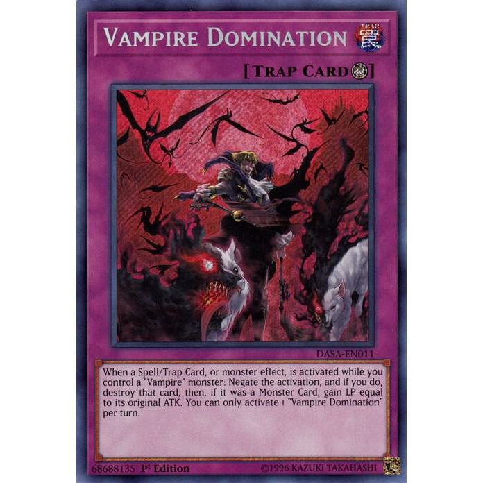[ Bài Yugioh Chính Hãng ] Vampire Domination - DASA-EN011 - Secret Rare 1st Edition