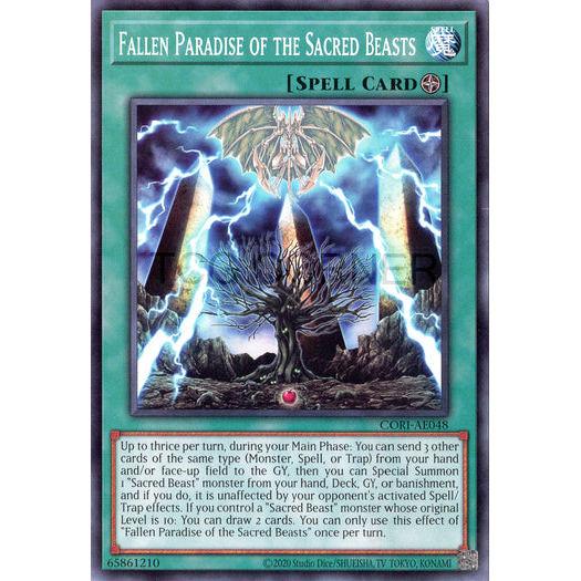 [ Bài Yugioh Chính Hãng ] CORI-AE048 Fallen Paradise of the Sacred Beasts - Common