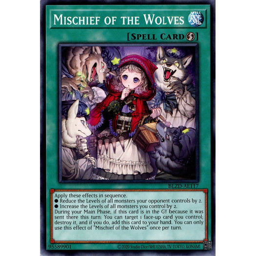 [ Bài Yugioh Chính Hãng ] BLZD-AE117 Mischief of the Wolves - Common