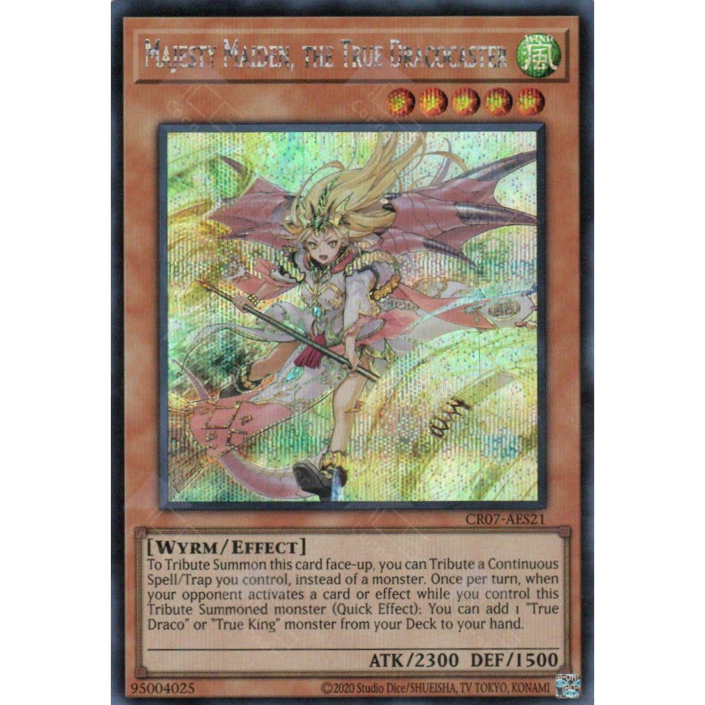 [ Bài Yugioh Chính Hãng ] CR07-AES21 Majesty Maiden, the True Dracocaster (SER)