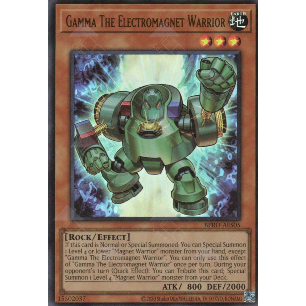 [ Bài Yugioh Chính Hãng ] BPRO-AES05 Gamma The Electromagnet Warrior - Ultra Rare
