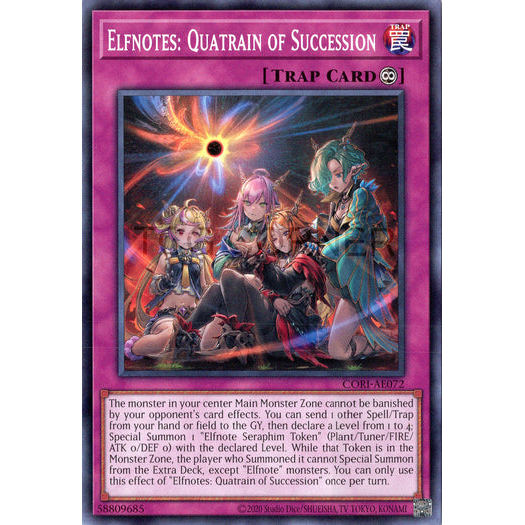[ Bài Yugioh Chính Hãng ] CORI-AE072 Elfnotes: Quatrain of Succession - Common