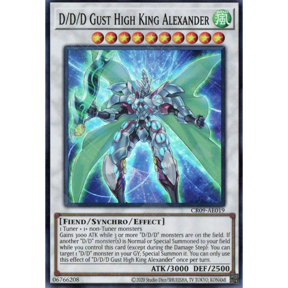 [ Bài Yugioh Chính Hãng ] CR09-AE019 D/D/D Gust High King Alexander - Super Rare