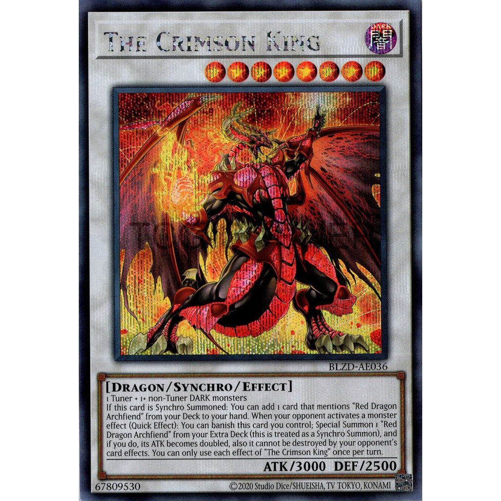 [ Bài Yugioh Chính Hãng ] BLZD-AE036 The Crimson King (SER)
