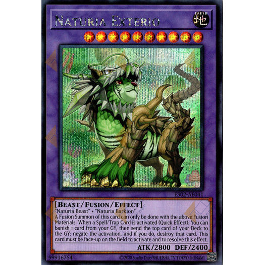 [ Bài Yugioh Chính Hãng ] ES02-AE041 Naturia Exterio - Secret Rare