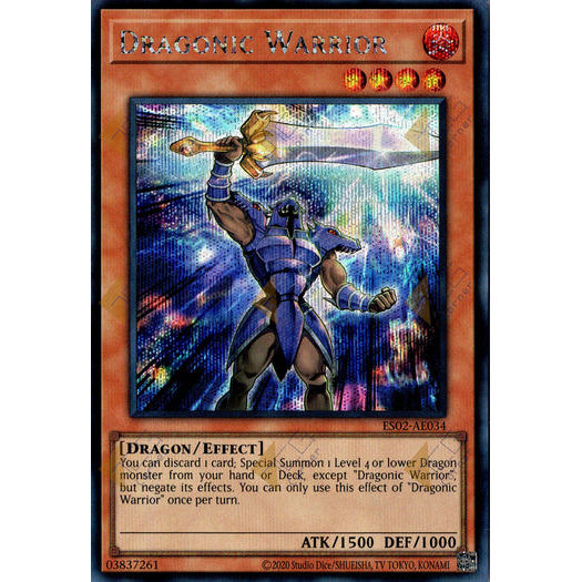 [ Bài Yugioh Chính Hãng ] ES02-AE034 Dragonic Warrior - Secret Rare