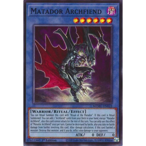 [ Bài Yugioh Chính Hãng ] Matador Archfiend - MZMU-EN022 - Super Rare 1st Edition