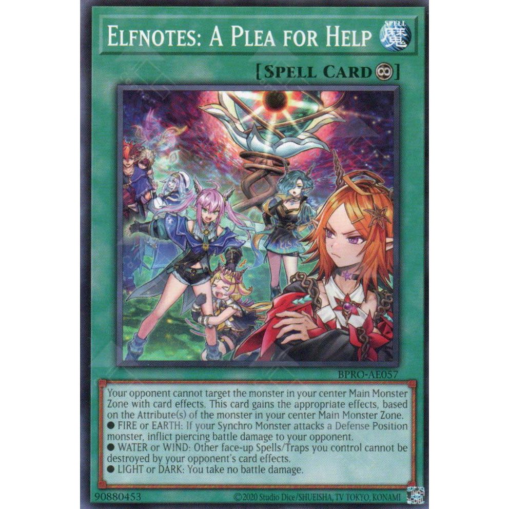 [ Bài Yugioh Chính Hãng ] BPRO-AE057 Elfnotes: A Plea for Help - Common