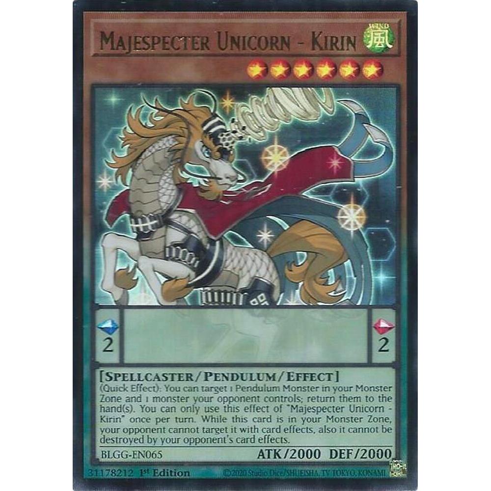 [ Bài Yugioh Chính Hãng ] Majespecter Unicorn - Kirin - BLGG-EN065 - Ultra Rare