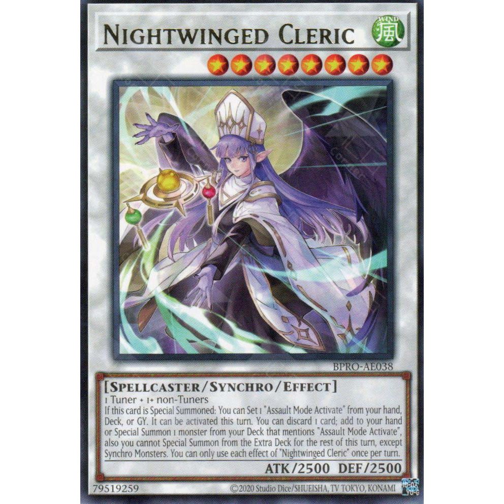 [ Bài Yugioh Chính Hãng ] BPRO-AE038 Nightwinged Cleric - Rare