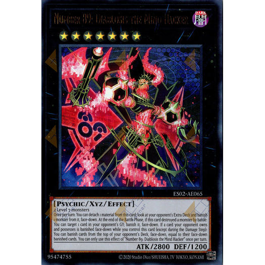 [ Bài Yugioh Chính Hãng ] ES02-AE065 Number 89: Diablosis the Mind Hacker - Ultra Rare