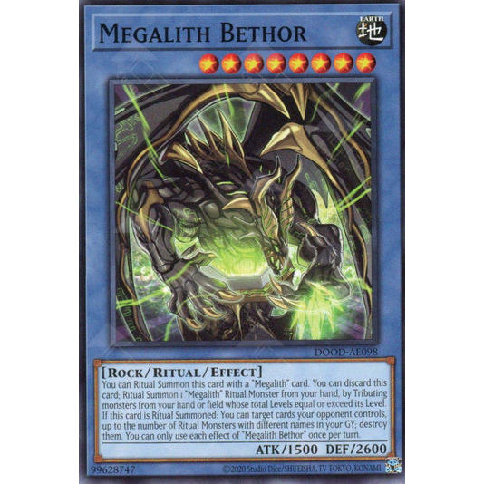 [ Bài Yugioh Chính Hãng ] DOOD-AE098 Megalith Bethor - Common