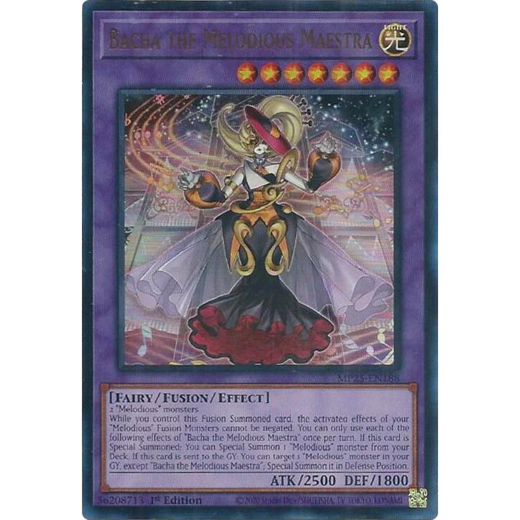 [ Bài Yugioh Chính Hãng ] Bacha the Melodious Maestra - MP25-EN188 - Ultra Rare 1st Edition