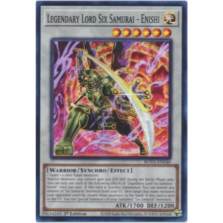[ Bài Yugioh Chính Hãng ] Legendary Lord Six Samurai - Enishi - ROTA-EN040 - Super Rare 1st Edition