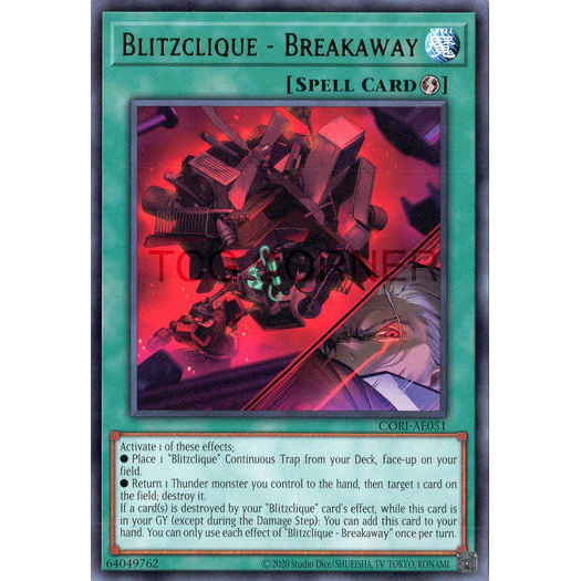 [ Bài Yugioh Chính Hãng ] CORI-AE051 Blitzclique - Breakaway - Rare