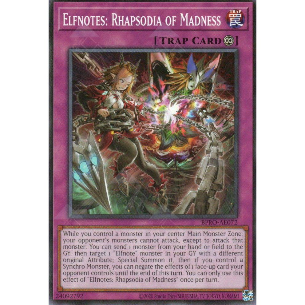 [ Bài Yugioh Chính Hãng ] BPRO-AE072 Elfnotes: Rhapsodia of Madness - Common