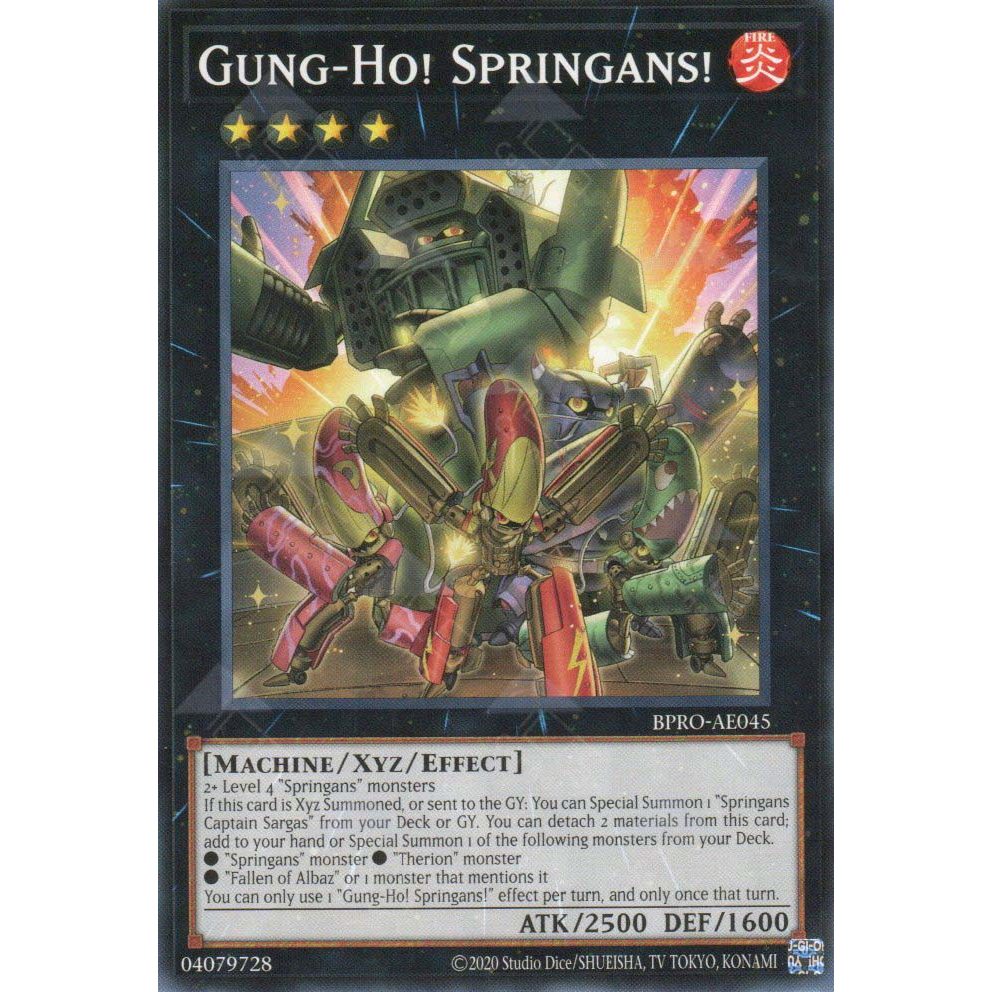 [ Bài Yugioh Chính Hãng ] BPRO-AE045 Gung-Ho! Springans! - Common