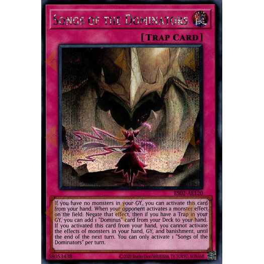 [ Bài Yugioh Chính Hãng ] ES02-AE120 Songs of the Dominators - Secret Rare