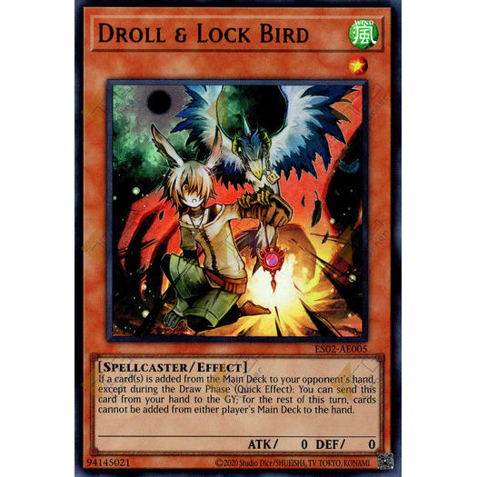 [ Bài Yugioh Chính Hãng ] ES02-AE005 Droll & Lock Bird - Ultra Rare
