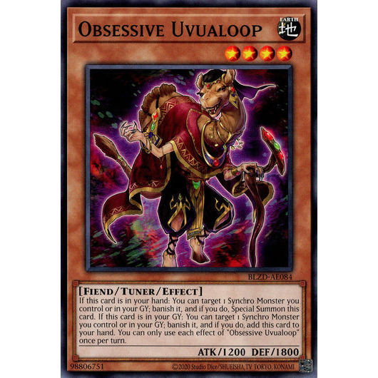 [ Bài Yugioh Chính Hãng ] BLZD-AE084 Obsessive Uvualoop - Common