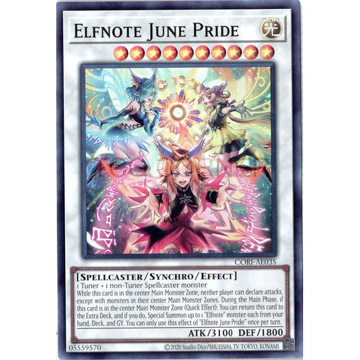 [ Bài Yugioh Chính Hãng ] CORI-AE035 Elfnote June Pride - Super Rare