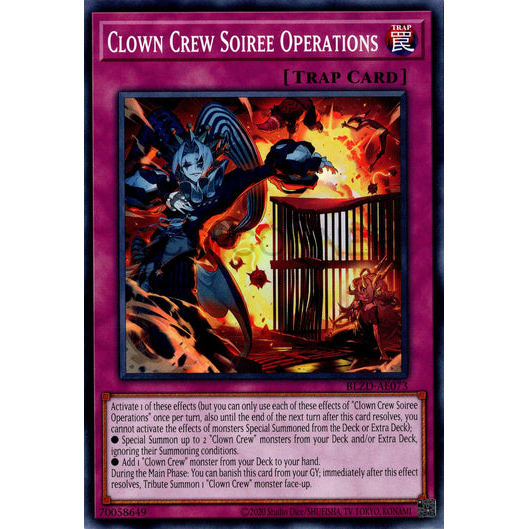 [ Bài Yugioh Chính Hãng ] BLZD-AE073 Clown Crew Soiree Operations - Common