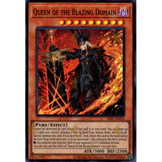 [ Bài Yugioh Chính Hãng ] ES02-AE035 Queen of the Blazing Domain - Super Rare