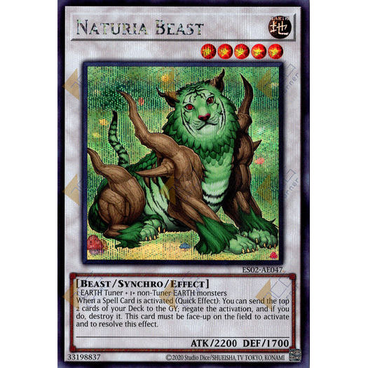 [ Bài Yugioh Chính Hãng ] ES02-AE047 Naturia Beast - Secret Rare