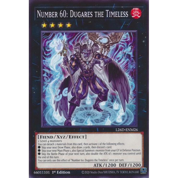 [ Bài Yugioh Chính Hãng ] Number 60: Dugares the Timeless - L26D-ENM26 - Common