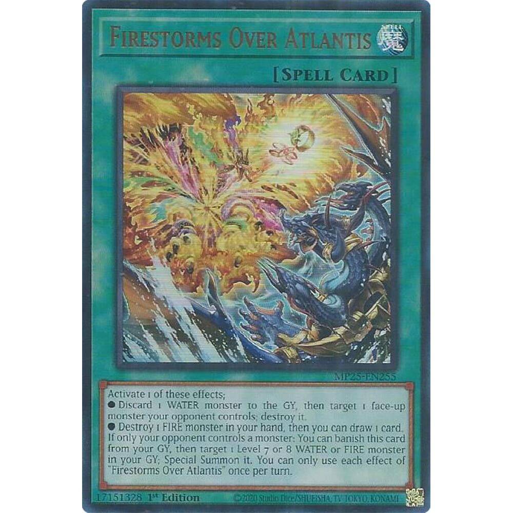 [ Bài Yugioh Chính Hãng ] Firestorms Over Atlantis - MP25-EN255 - Ultra Rare 1st Edition
