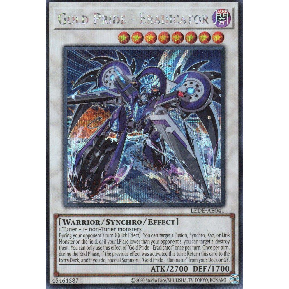 [ Bài Yugioh Chính Hãng ] LEDE-AE041 Gold Pride - Eradicator (SER)