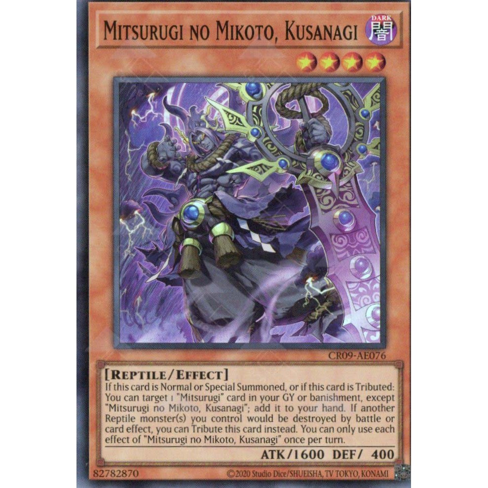 [ Bài Yugioh Chính Hãng ] CR09-AE076 Mitsurugi no Mikoto, Kusanagi - Super Rare