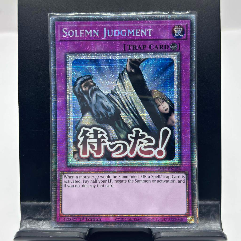 [ Bài Yugioh Chính Hãng ] Solemn Judgment (Stamp Edition) - RA05-EN124 - Starlight Rare