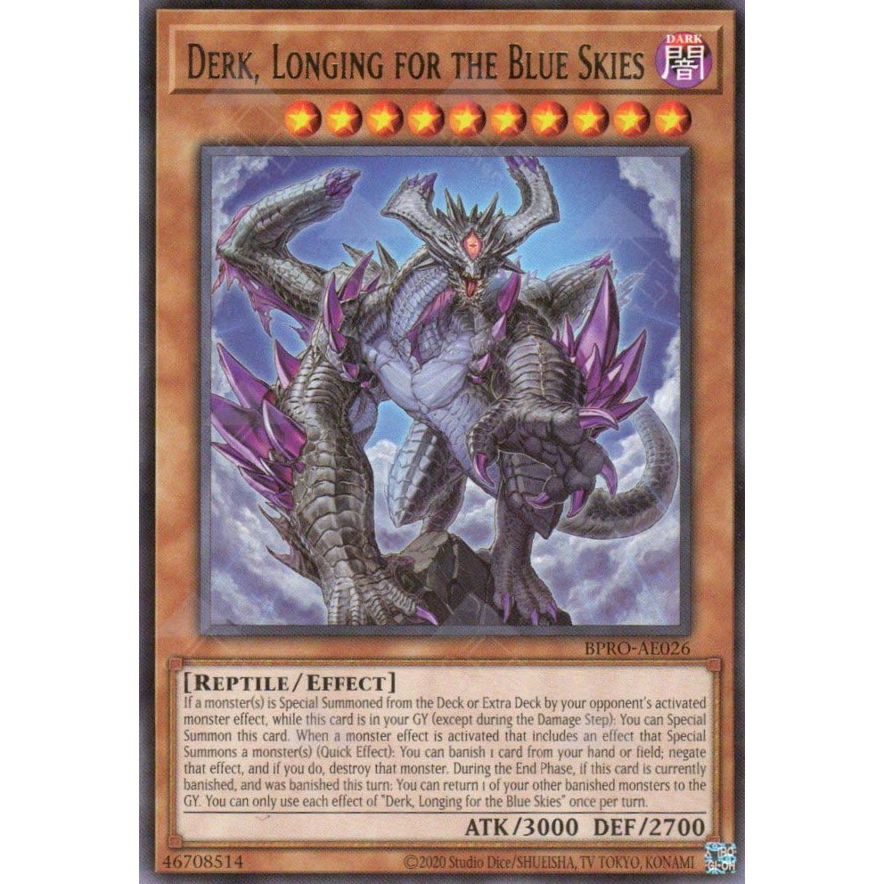 [ Bài Yugioh Chính Hãng ] BPRO-AE026 Derk, Longing for the Blue Skies - Rare