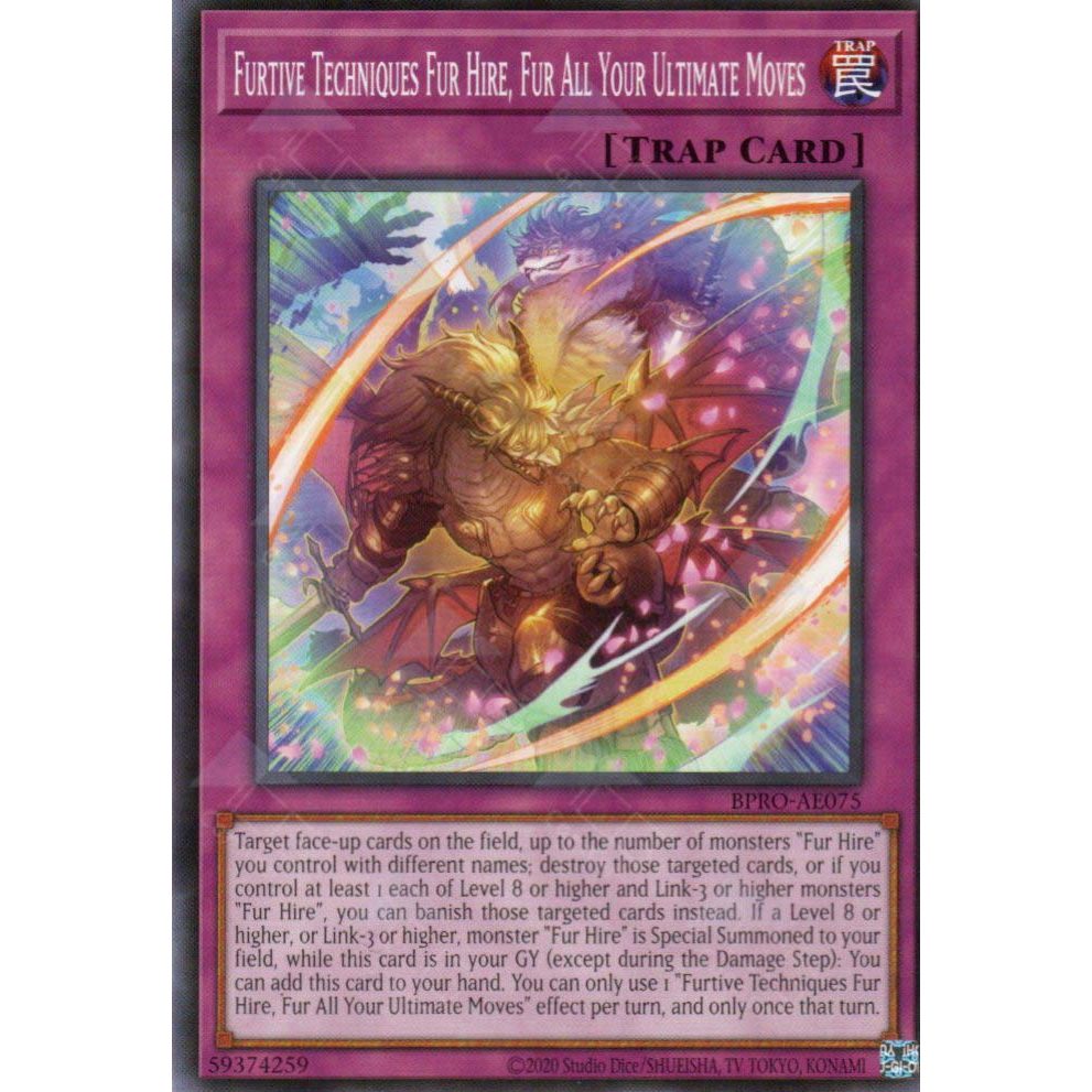 [ Bài Yugioh Chính Hãng ] BPRO-AE075 Furtive Techniques Fur Hire, Fur All Your Ultimate Moves - Common